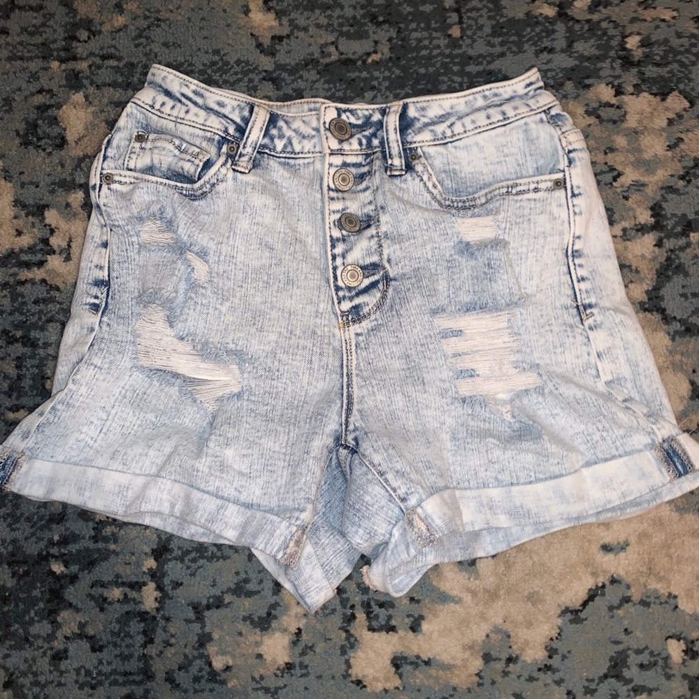 High waisted jean shorts